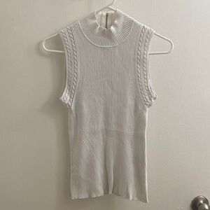 Sleeveless Ribbed Mock Neck Top - White House Black Market